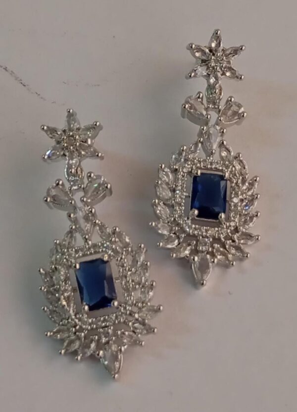AD Elegant Blue Jewellery Set - Image 2